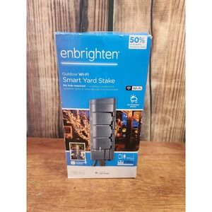 Enbrighten Outdoor Wi-Fi Smart Yard Stake 6 Grounded Outlets Black 51492 NEW